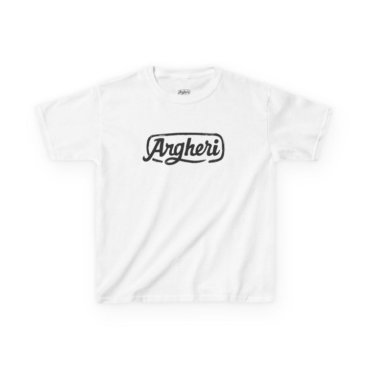 Kids Tee - 'Argheri' Retro Script Logo Cotton Shirt
