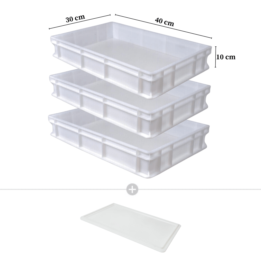 Dough Storage Entertainers Bundle - Proofing Boxes with Lid and Dough Scrapers 40x30cm - Argheri